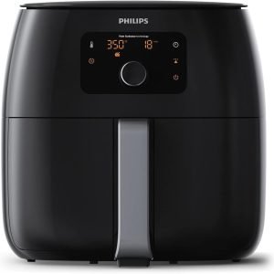 Celebrate with Us Anniversary Limited-Time & Limited-Quantity Deal AED د.إ99：Philips Premium Airfryer XXL with Fat Reduction Technology, 3 lb / 7-quart capacity, Rapid Air technology, digital display, keep warm mode, 5 automatic cooking programs, HomeID app connectivity, family-size, black (Model HD9650/96)