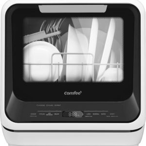 Summer Surprises Limited-Time & Limited-Quantity Deal：COMFEE' Portable Mini Dishwasher Countertop with 5L Built-in Water Tank for Apartments& RVs, No Hookup Needed, 6 Programs, 360° Dual Spray, 162℉ High-Temp& Air-Dry Function