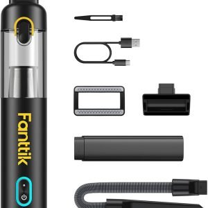 Limited-Time Sale for Summer Surprises AED 99د.إ：Fanttik Slim V8 Mate Cordless Car Vacuum Suction Power 12000Pa, Portable Mini Vacuum with Flexible Hose and Pet Brush, Type-C Charge, Portable for Car, Office Desk, Keyboards