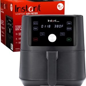 Limited-Time Sale for Summer Surprises AED 99.00د.إ ：Instant Pot Vortex 6QT XL Air Fryer, 4-in-1 Functions that Crisps, Roasts, Reheats, Bakes for Quick Easy Meals, 100+ In-App Recipes, is Dishwasher-Safe, from the Makers of Instant Pot, Black