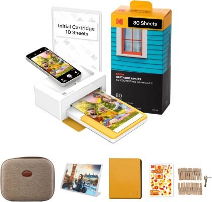Limited-Time Sale for Summer Surprises AED 99د.إ：KODAK Dock Plus 4Pass Instant Photo Printer (4x6 inches) + 90 Sheets Gift Bundle