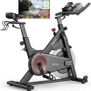 Limited-Time Sale for Summer Surprises AED 99د.إ：JOROTO Exercise Bike/Spin Bike, Silent Stationary Bike Indoor Cycling Bike for home Gym Cardio with Readable Magnetic Resistance with Tablet Holder,330lbs Weight Capacity 44Days Kinomap Member for X4S